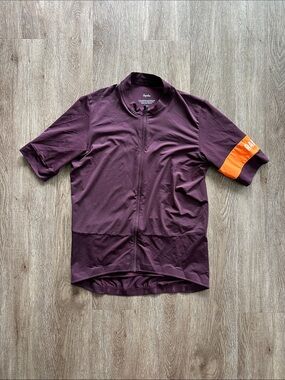 Rapha Pro Team Cycling Jersey Wine/Bright Orange Large Outdoor Activewear